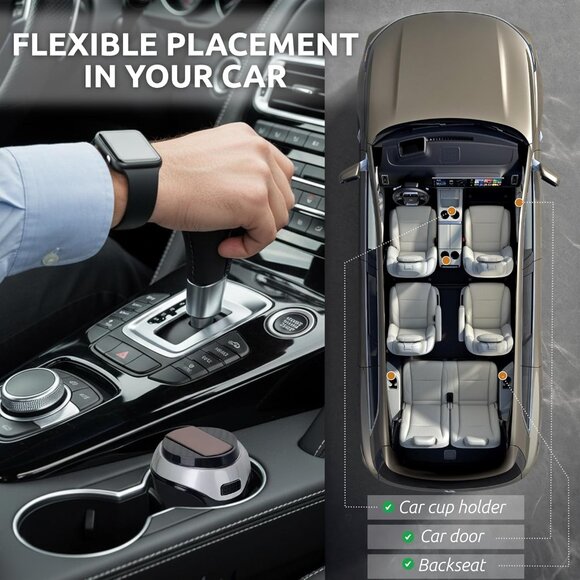 Premium Stainless Steel Car Ashtray with Easy Clean Design & Blue Light Feature - Picture 7 of 8